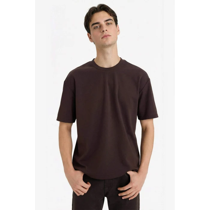 Defacto X3926AZBN192 Kahve Nefes Alabilen Oversize Tişört