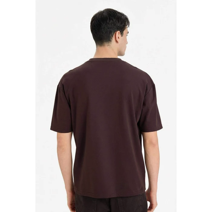 Defacto X3926AZBN192 Kahve Nefes Alabilen Oversize Tişört