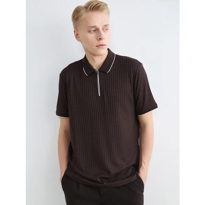 LCW Vision Kahverengi Polo Yaka Erkek Tişört