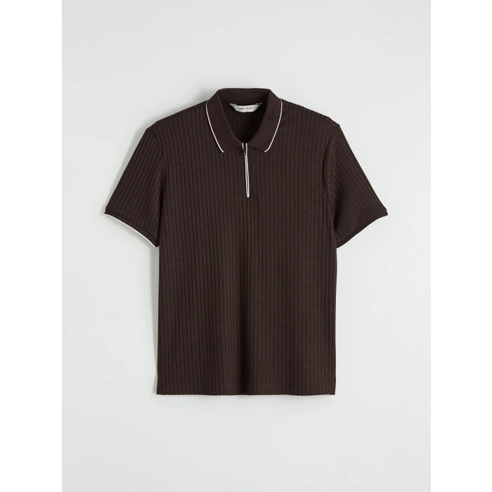 LCW Vision Kahverengi Polo Yaka Erkek Tişört