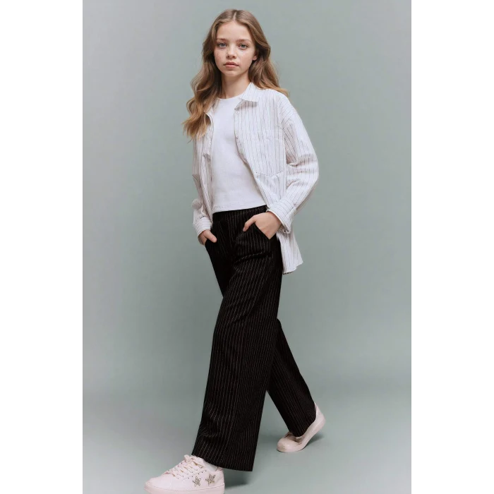 Defacto G6350A8BK34 Siyah Wide Leg Pantolon Kız Çocuk