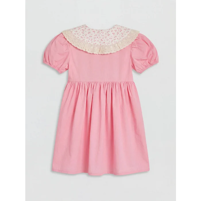 LCW Kids Pembe Bebe Yaka Kız Çocuk Elbise