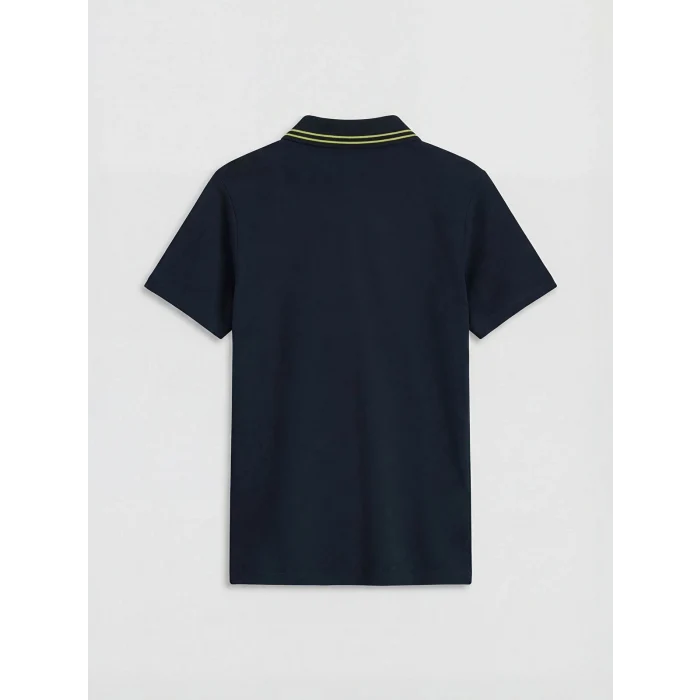 LCW Kids Lacivert Polo Yaka Fenerbahçe Baskılı Erkek Çocuk Tişört