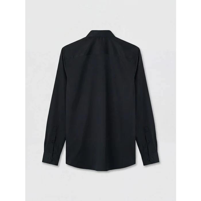 LCW BUSINESS Siyah Slim Fit Armürlü Erkek Gömlek