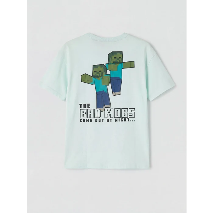 LCW Kids Yeşil Minecraft Baskılı Erkek Çocuk Tişört