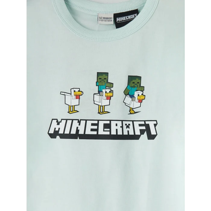 LCW Kids Yeşil Minecraft Baskılı Erkek Çocuk Tişört