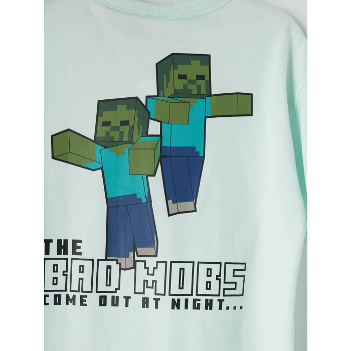 LCW Kids Yeşil Minecraft Baskılı Erkek Çocuk Tişört