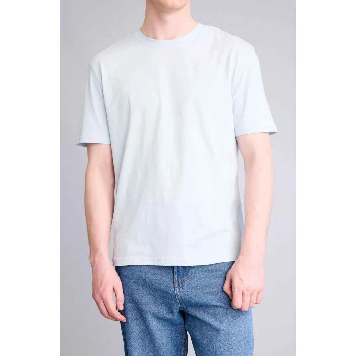 Defacto V7699AZBE174 Mavi NEW REGULAR FIT %100 Pamuk Basic Tişört