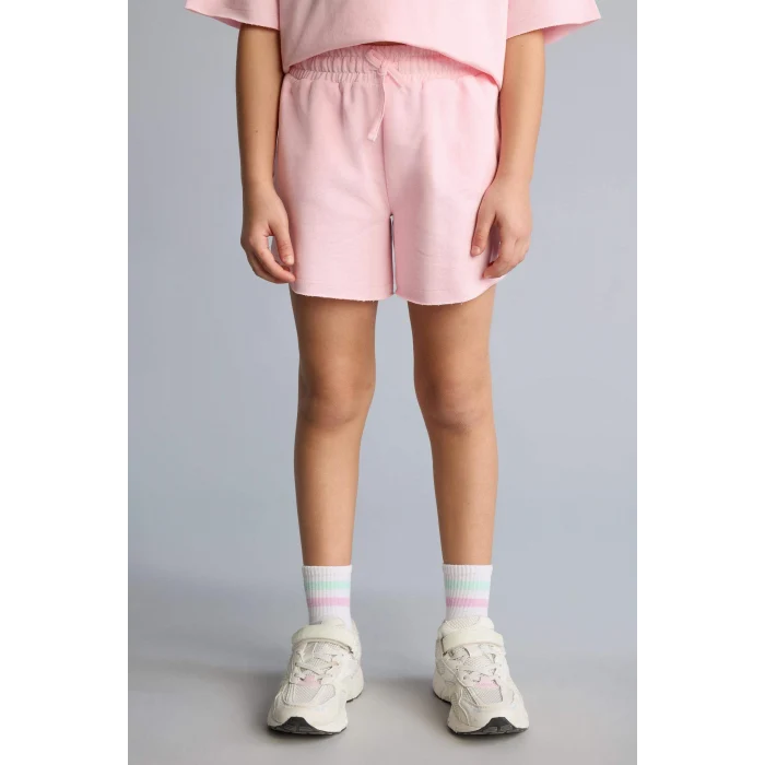 Defacto H5745A8PN186 Pembe Sweatshirt Kumaşı 2li Takım Kız Çocuk