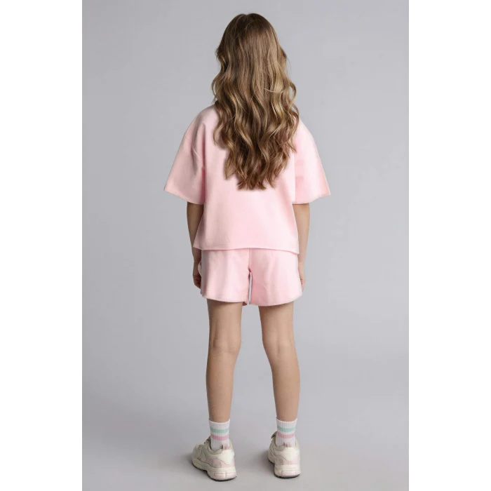 Defacto H5745A8PN186 Pembe Sweatshirt Kumaşı 2li Takım Kız Çocuk