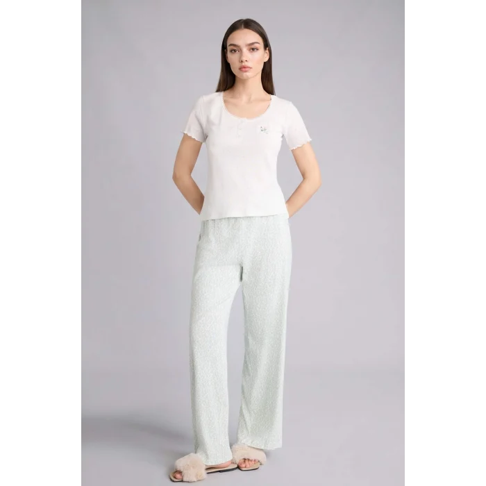 Defacto H1277AXGN1114 Yeşil %100 Pamuk Star Wars Regular Fıt 2li Pijama Takımı Erkek Çocuk