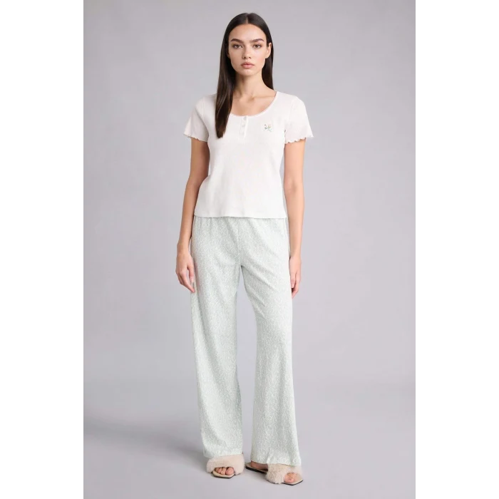 Defacto H1277AXGN1114 Yeşil %100 Pamuk Star Wars Regular Fıt 2li Pijama Takımı Erkek Çocuk