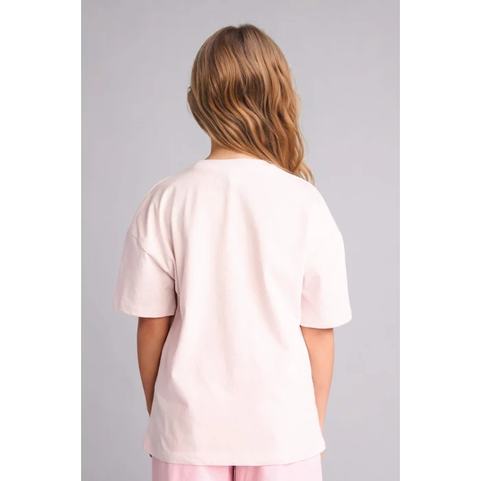 Defacto H3476A8PN671 Pembe Hello Kitty  Relax Fıt Bisiklet Yaka Kısa Kollu Tişört Kız Çocuk