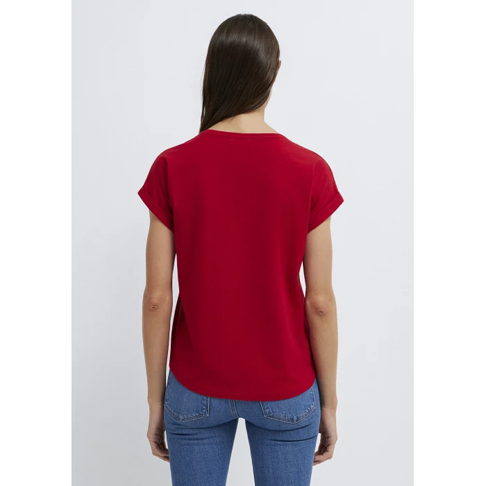 Mavi 1614177-86417 Bisiklet Yaka Kırmızı Basic Tişört