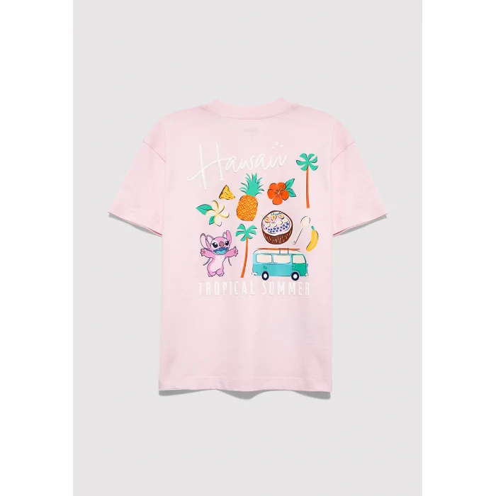 Mavi 7610448-90773 Lilo&Stitch Baskılı Pembe Tişört