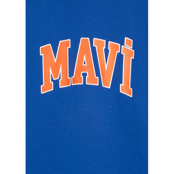 Mavi 6610418-70907 Mavi Logo Baskılı Mavi Tişört