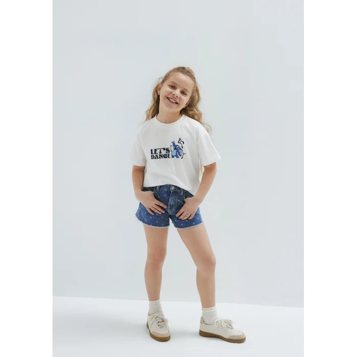 Mavi 7610422-70057 Stitch Baskılı Ekru Tişört