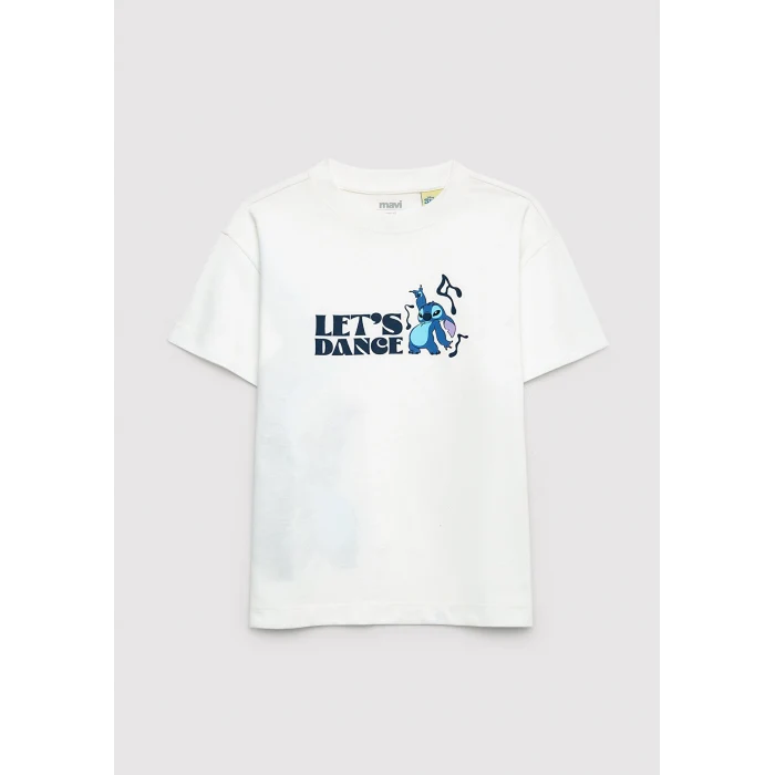 Mavi 7610422-70057 Stitch Baskılı Ekru Tişört