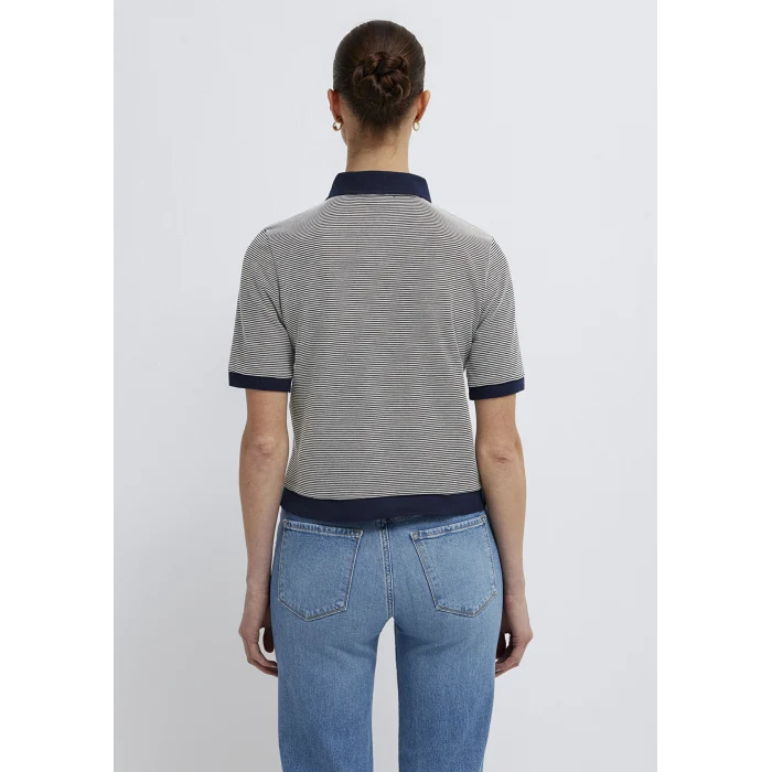 Mavi 1614310-86625 Çizgili Lacivert Polo Tişört