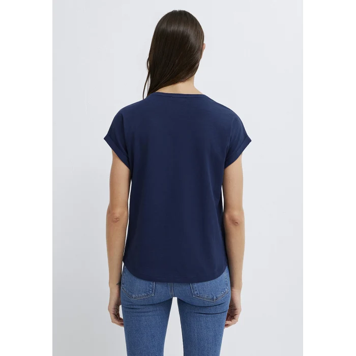 Mavi 1614177-70497 Bisiklet Yaka Lacivert Basic Tişört