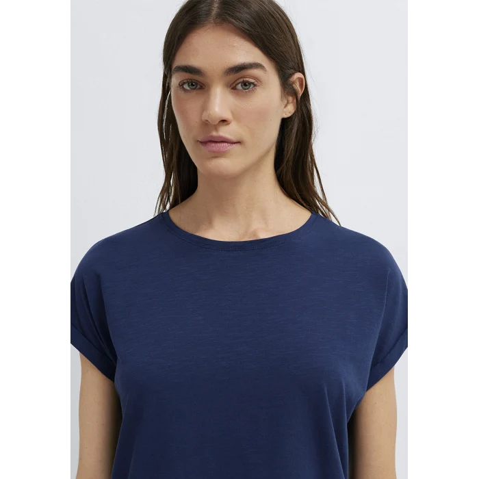 Mavi 1614177-70497 Bisiklet Yaka Lacivert Basic Tişört