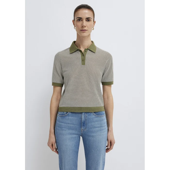 Mavi 1614310-91729 Çizgili Yeşil Polo Tişört
