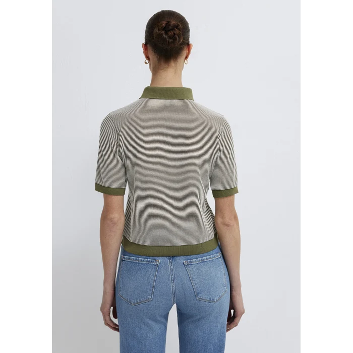 Mavi 1614310-91729 Çizgili Yeşil Polo Tişört