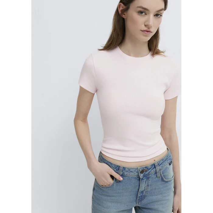 Mavi 1614180-89200 Pembe Basic Crop Tişört