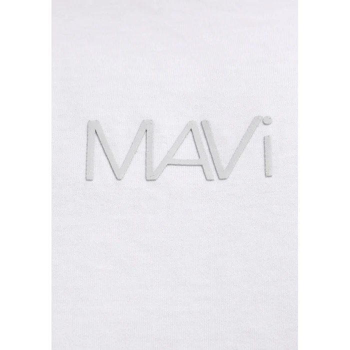 Mavi 1613884-620 Mavi Logo Baskılı Beyaz Tişört