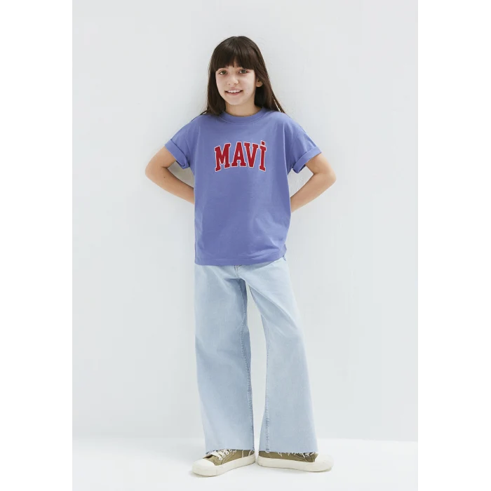 Mavi 7610393-70855 Mor Logo Baskılı Mor Tişört
