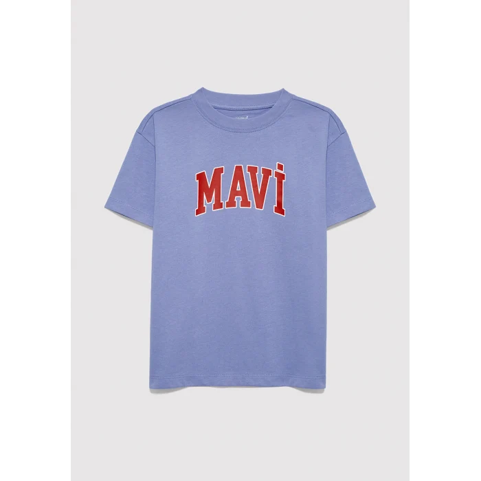 Mavi 7610393-70855 Mor Logo Baskılı Mor Tişört