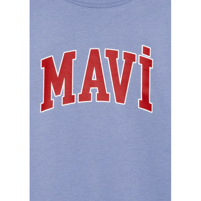 Mavi 7610393-70855 Mor Logo Baskılı Mor Tişört