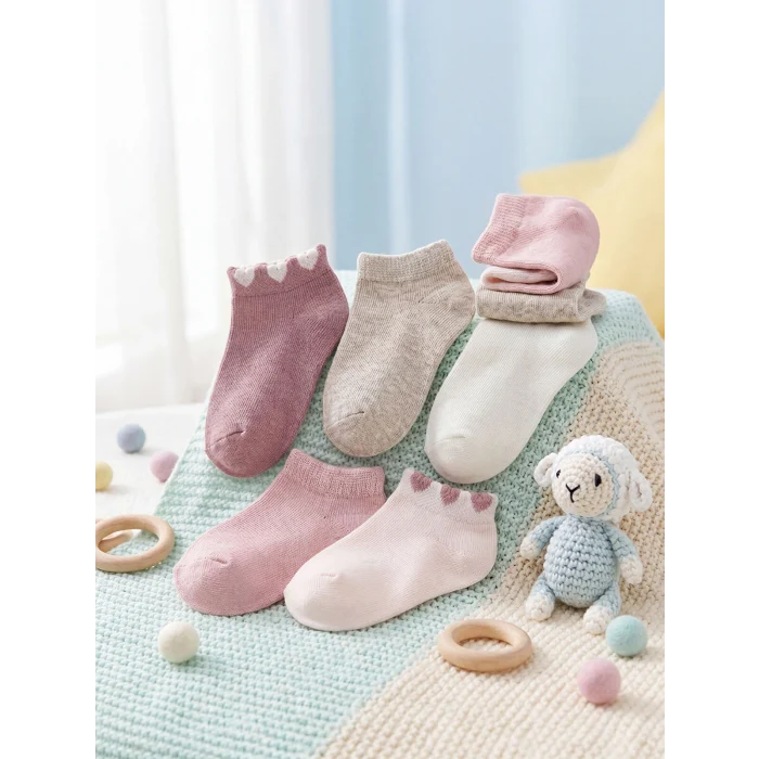 LCW baby Pembe Kız Bebek Patik Çorap 5li