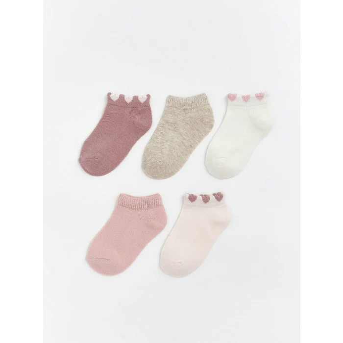 LCW baby Pembe Kız Bebek Patik Çorap 5li