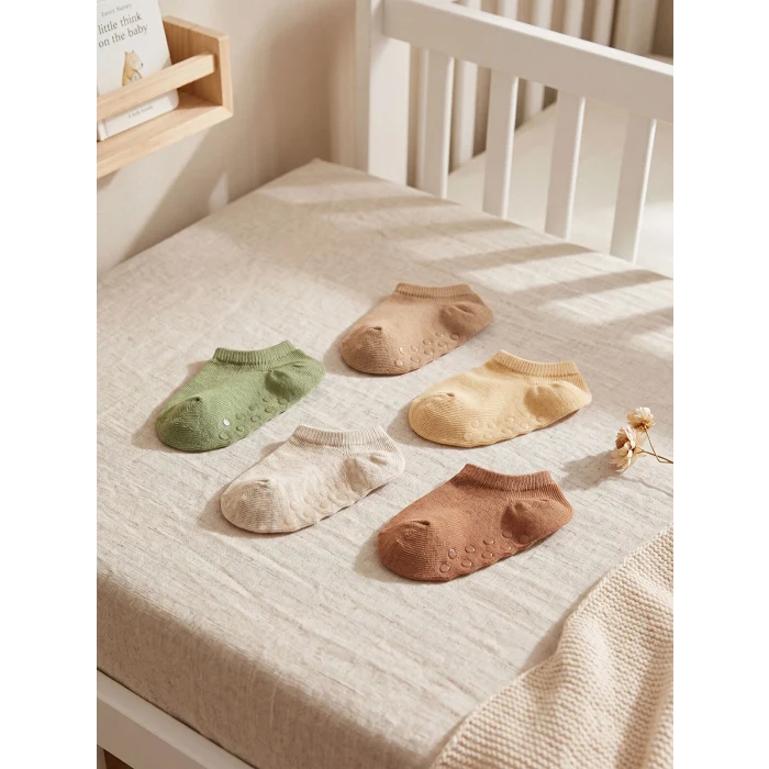 LCW baby Kahverengi Erkek Bebek Patik Çorap 5li