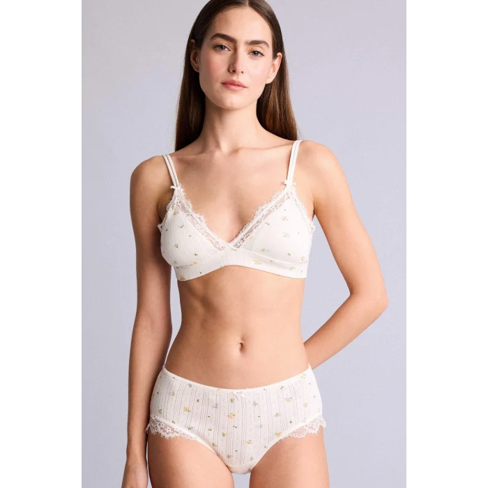 Defacto H2427AXWT47 Beyaz Dantel Detaylı Çıkarılabilir Pedli Balensiz Bralet