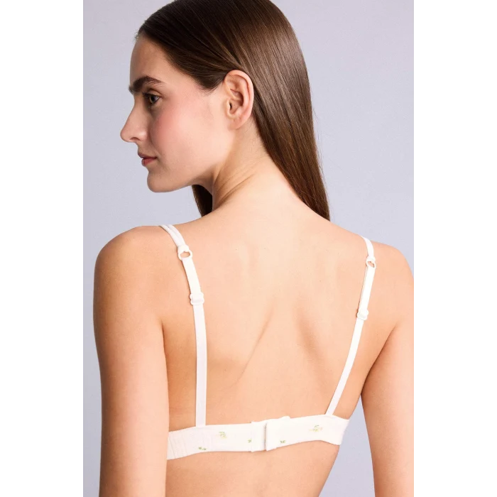 Defacto H2427AXWT47 Beyaz Dantel Detaylı Çıkarılabilir Pedli Balensiz Bralet