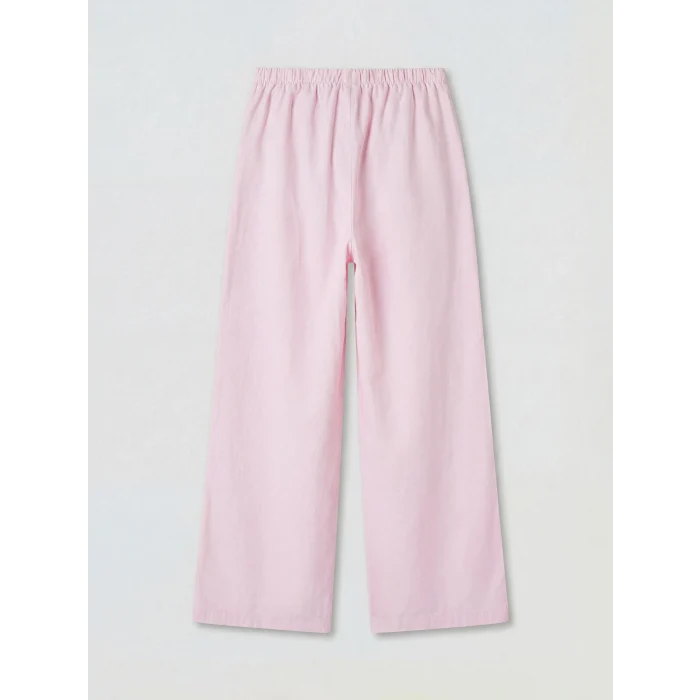 LCW Kids Pembe Loose Fit Kız Çocuk Geniş Paça Poplin Pantolon