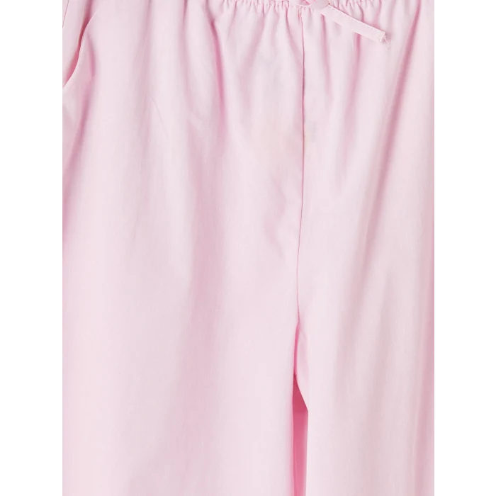 LCW Kids Pembe Loose Fit Kız Çocuk Geniş Paça Poplin Pantolon