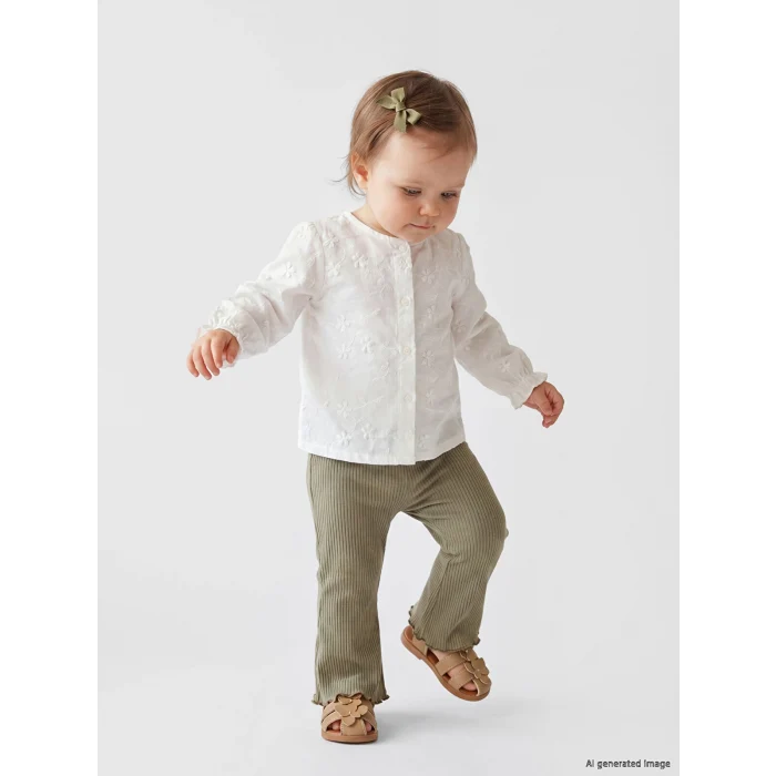 LCW baby Ekru Nakışlı Kız Bebek Takım