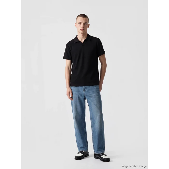XSIDE Siyah Polo Yaka Erkek Tişört