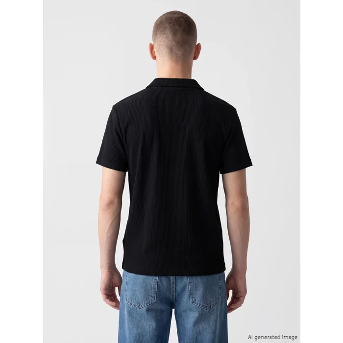 XSIDE Siyah Polo Yaka Erkek Tişört
