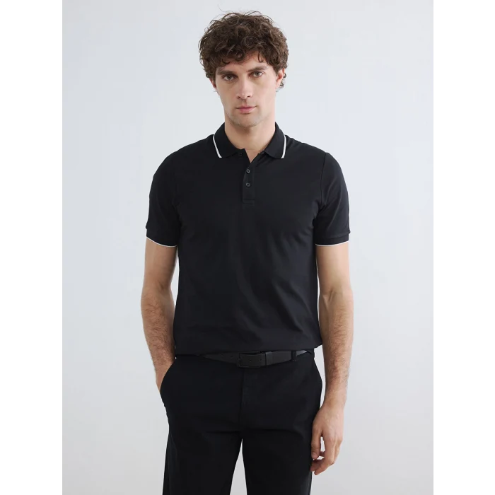 LCWAIKIKI Classic Siyah Polo Yaka Pike Erkek Tişört
