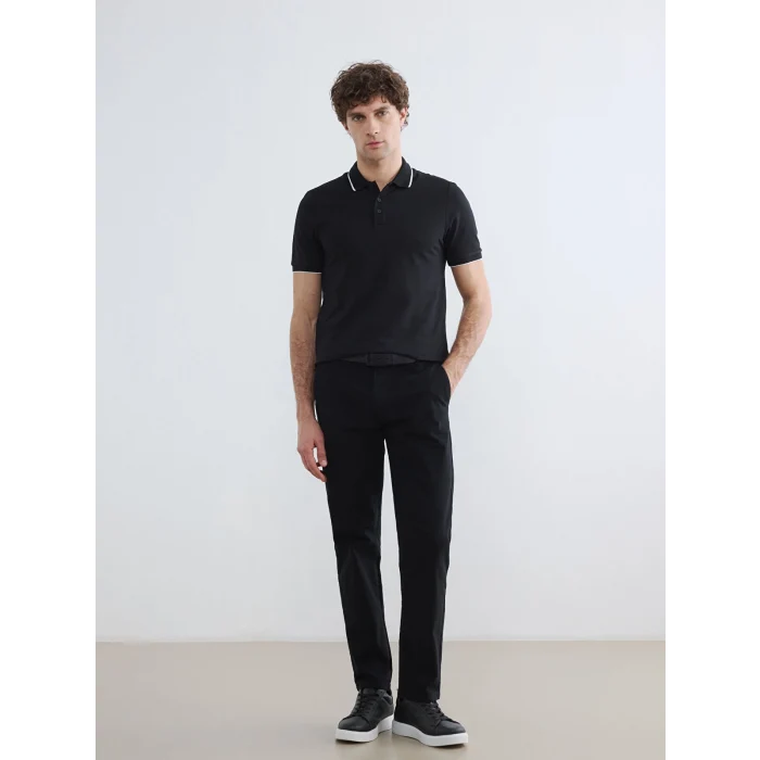 LCWAIKIKI Classic Siyah Polo Yaka Pike Erkek Tişört