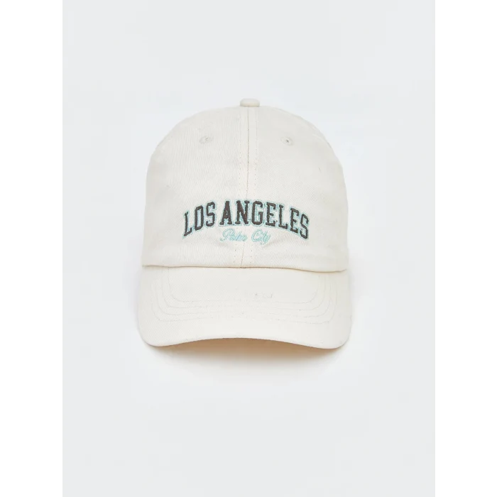 LCW ACCESSORIES Gri Los Angeles Nakışlı Kız Çocuk Kep Şapka