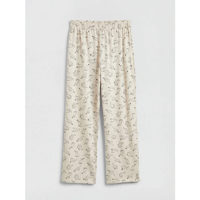 LCW DREAM Karışık Bisiklet Yaka Baskılı Kadın Pijama Takım
