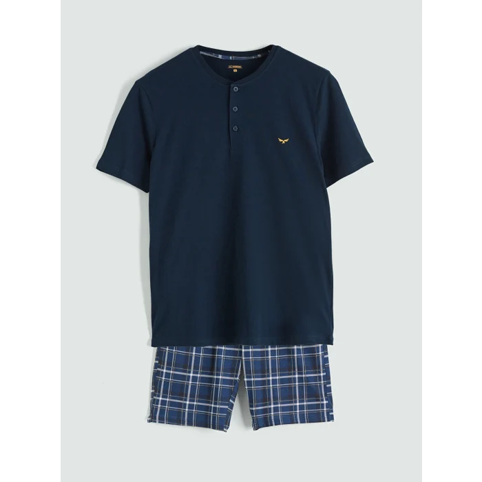 LC WAIKIKI Lacivert Standart Kalıp Erkek Şortlu Pijama Takımı