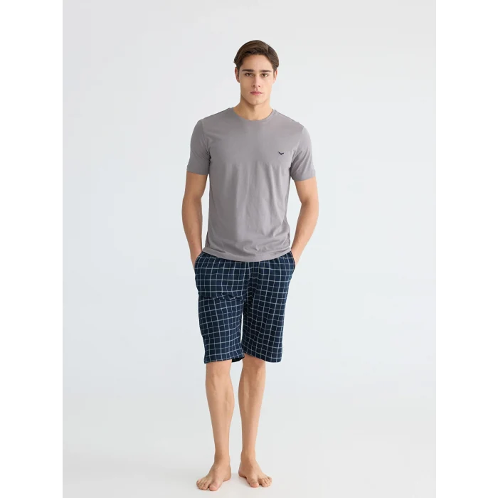 LC WAIKIKI Lacivert Standart Kalıp Erkek Şortlu Pijama Takımı