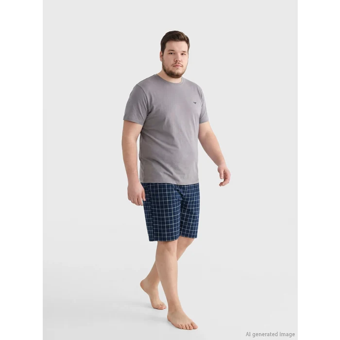LC WAIKIKI Lacivert Standart Kalıp Erkek Şortlu Pijama Takımı