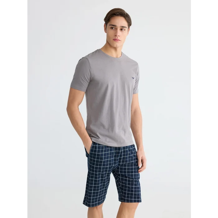 LC WAIKIKI Lacivert Standart Kalıp Erkek Şortlu Pijama Takımı